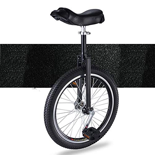 Unicycles : aedouqhr Adults Beginner Kids, 16 / 18 / 20 Inch Butyl Tire Wheel, Balance Cycling with Alloy Rim, Outdoor Sports Fitness (Color : Black, Size : 16inch)