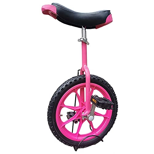 Unicycles : aedouqhr Unicycle 16inch Unicycle for Kids Girls, Age 3 / 4 / 5 / 6 Years Beginners, Pink Small with Skidproof Tire, Height 110-150cm