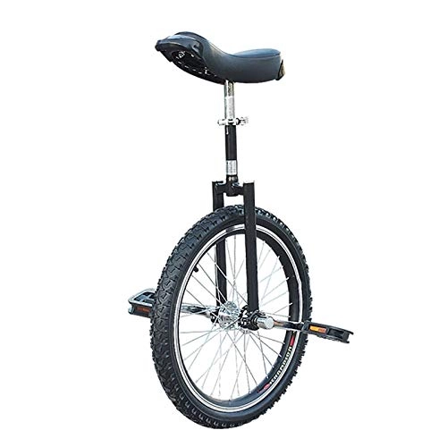 Unicycles : aedouqhr Unicycle 20 Inch Wheel Female / Male Teen Outdoor Unicycle, Portable Beginner Trainer Balance Cycling, Free Stand Bicycles, Leakproof Tire (Color : Black)