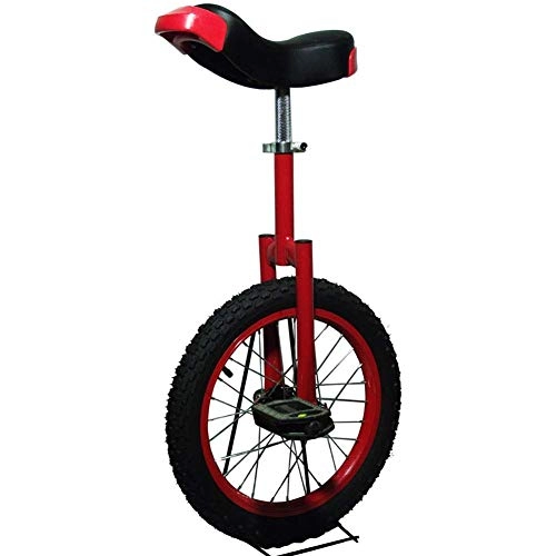 Unicycles : aedouqhr Unicycle Boys / girls / Kids 16inch Wheel Colored Unicycle, Free Stand Balance Cycling, with Leakproof Butyl Tire, Fashion Outdoor Bike (Color : Red1)
