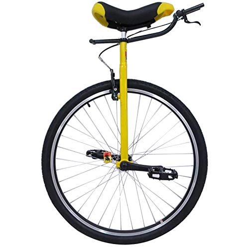 Unicycles : aedouqhr Unicycle Extra Large 28inch Adult / Big Male Teen Unicycle with Brake, Outdoor Sport Heavy Duty Balance Cycling for Tall Beginners / Professionals, over 200 Lbs (Color : Yellow)
