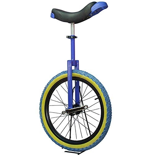 Unicycles : aedouqhr Unicycle Unisex Big Kids 20", Gift to Child Trainer Beginner, 13 / 14 / 15 / 18 Years Old Balance Cycling, Exercise Bike Bicycle, Mountain Wheel (Color : Blue+yellow)