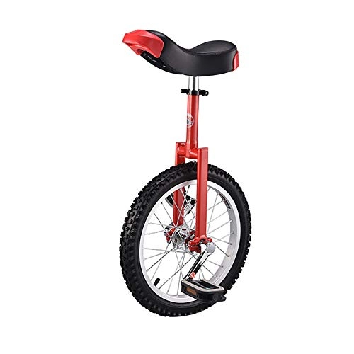 Unicycles : AHAI YU 16" / 18" Wheel Unicycle with Strong Manganese Steel Frame, for Both Beginner And Professional to Practice Riding (Color : RED, Size : 16")