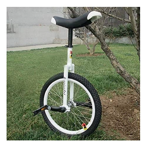 Unicycles : AHAI YU 16" / 20" / 24" Wheel Beginners Unicycle for Adult / Kids, White, Balance Exercise Cycling Outdoor Sports Bike, Alloy Rim & Comfortable Release (Color : WHITE, Size : 20IN WHEEL)