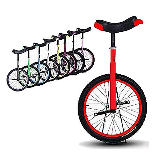 Unicycles : AHAI YU 16 Inch Unicycle, with Comfortable Saddle Seat, Learning Training Single Wheel Child Unicycle, User Height 120-140cm (Color : RED)