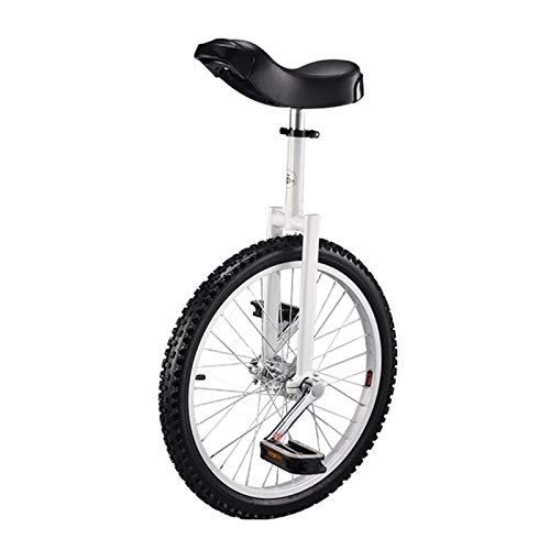 Unicycles : AHAI YU 20" Wheel Unisex Unicycle Self Balancing Exercise Cycling, Skid Proof Tire Bike, User Height 160-175 cm(63" - 69") (Color : WHITE)