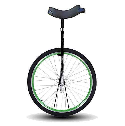 Unicycles : AHAI YU 28 Inch Large Wheel Unicycle for Adult Over 200 Lbs, Professionals / Big Kids / Super-Tall People Outdoor Balance Cycling, Thick Alloy Rim (Color : GREEN)