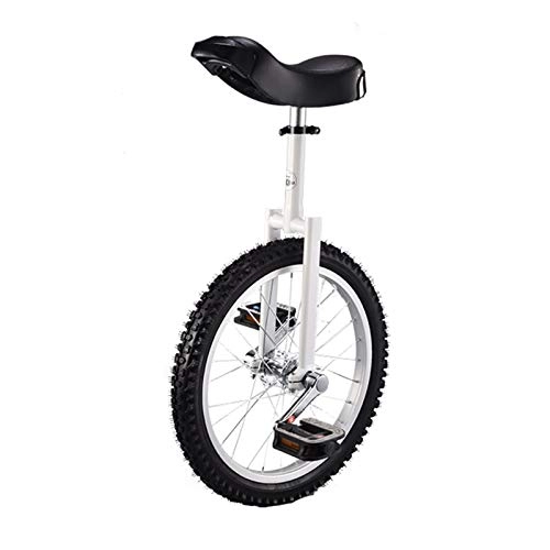 Unicycles : AHAI YU Competition Unicycle Balance Sturdy 18 Inch Unicycles For Beginner / Teenagers, With Leakproof Butyl Tire Wheel Cycling Outdoor Sports Fitness Exercise Health (Color : WHITE)