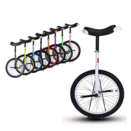 Unicycles : AHAI YU Competition Unicycle Balance Sturdy 20 Inch Unicycles For Beginner / Teenagers, With Leakproof Butyl Tire Wheel Cycling Outdoor Sports Fitness Exercise Health (Color : WHITE)