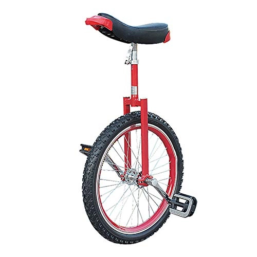 Unicycles : AHAI YU Competition Unicycle Balance Sturdy 24 / 20 / 18 Inch Unicycles For Beginner / Teenagers, With Leakproof Butyl Tire Wheel Cycling Outdoor Sports Fitness Exercise Health (Color : RED, Size : 20INCH)