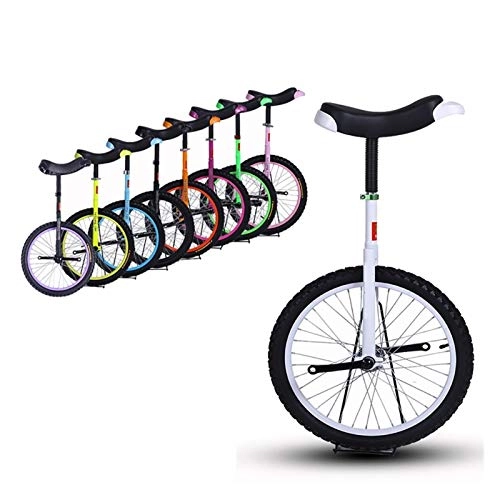 Unicycles : AHAI YU Competition Unicycle Balance Sturdy 24 Inch Unicycles For Beginner / Teenagers, With Leakproof Butyl Tire Wheel Cycling Outdoor Sports Fitness Exercise Health (Color : WHITE)