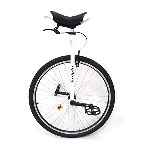 Unicycles : AHAI YU Extra Large 28" Wheel Unicycle for Adults / Tall People, User Height 160-195 cm (63"-76.8"), with Brakes, Heavy Duty Steel Frame, Alloy Rim (Color : WHITE, Size : 28IN WHEEL)