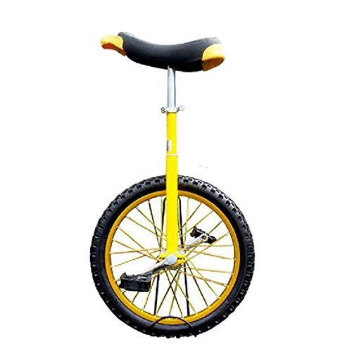 Unicycles : AHAI YU Freestyle Unicycle Single Round Children's Adult Adjustable Height Balance Cycling Exercise 16 / 18 / 20 Inch Yellow (Size : 18 INCH)