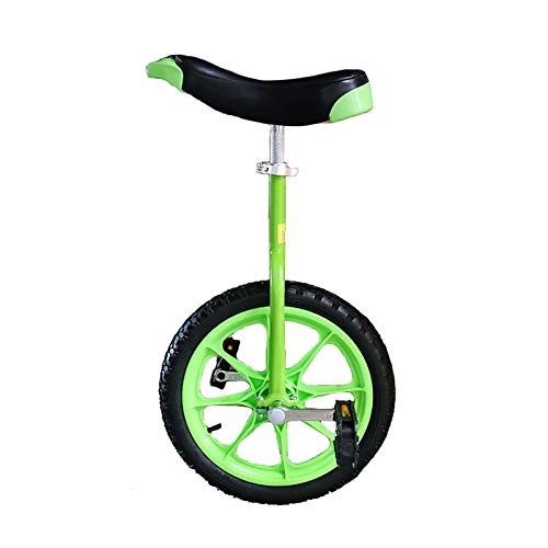 Unicycles : AHAI YU Kids / Girls / Boys 16inch Wheel Unicycle, with Skidproof Tire and Pedals, Freestyle Unicycle for User Height 110-140cm (Color : GREEN)