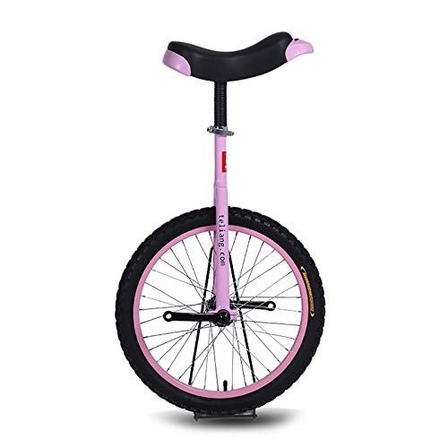 Unicycles : AHAI YU Kids Unicycle Girls Beginner Uni-cycle with Adjustable Seat, Tall Kids Outdoor Balance Cycling for Fun Fitness Exercise, Skidproof Butyl Tire, Pink Girl / Boy (Size : 18 INCH)