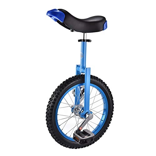 Unicycles : AHAI YU Skid Proof 16" Wheel Unicycle for Kids / Short Adults / Teens, Outdoor Sports Fitness Exercise Riding Unicycle, Adjustable Seat Bike (Color : BLUE)