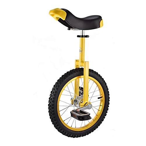 Unicycles : AHAI YU Skid Proof 16" Wheel Unicycle for Kids / Short Adults / Teens, Outdoor Sports Fitness Exercise Riding Unicycle, Adjustable Seat Bike (Color : YELLOW)