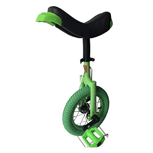 Unicycles : AHAI YU Small 12 Inch Kids Unicycle, Beginner Uni-Cycle for 5 / 6 Year Old Children / Boys / Girls with Skid Pedals, Best (Color : GREEN)
