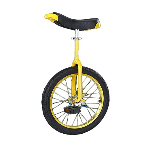Unicycles : AHAI YU Yellow Unicycle Bicycle, 16″ / 18″ / 20″ / 24″ Wheel Unicycle Non-slip Leakproof Tire, Outdoor Sports Fitness Exercise Health (Size : 16")