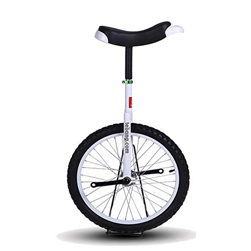 Unicycles : Azyq 16" / 18" Excellent Unicycles Balance Bike for Kids / Boys / Girls, Larger 20" / 24" Freestyle Cycle Unicycle for Adults / Man / Woman, Best Birthday Gift, White, 18 Inch Wheel