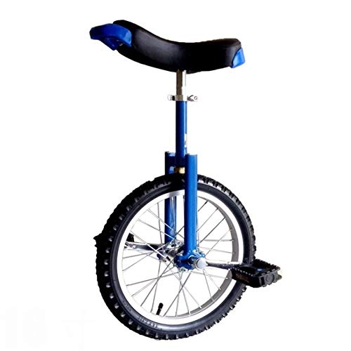 Unicycles : Azyq 18" Wheel Unicycle with Alloy Rim, Adjustable Bike Cycle Balance for Beginner Kids / Boys / Girls, Best Birthday Gift, 4 Colors Optional, Blue