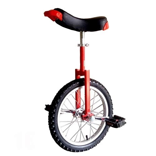 Unicycles : Azyq 18" Wheel Unicycle with Alloy Rim, Adjustable Bike Cycle Balance for Beginner Kids / Boys / Girls, Best Birthday Gift, 4 Colors Optional, Red
