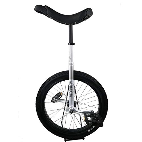 Unicycles : Azyq 20" Unicycles, Kid's / Adult's Trainer Unicycle Height Adjustable, Skidproof Butyl Mountain Tire Balance Cycling Exercise Bike Bicycle, Silver, 20 inch