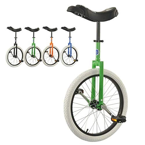 Unicycles : Azyq 20" Wheel Trainer Unicycle Height Adjustable, Unicycle for Beginners / Kids / Adult, Skidproof Mountain Tire Balance Cycling Exercise, Green, 20 inch