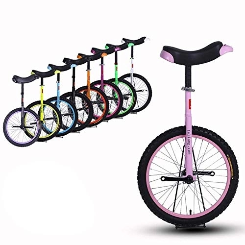 Unicycles : Azyq Unisex Adult Unicycle Balance Bike with Non-Slip Pedals, 20 Inch, Ages 10 Years & Up, for Big Kids & Beginners Whose Height 150-170Cm, Pink, 20 Inch Wheel