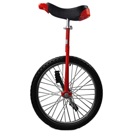 Unicycles : Beginners 18'' Wheel Unicycles with Adjustable Saddle, Big Kids / Teenagers / Small Adults Uni Cycle with Alloy Rim, Easy to Assemble (Color : Red)