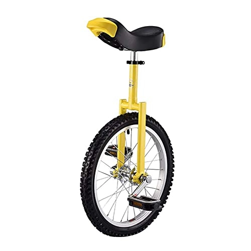 Unicycles : Big Kid Unicycle Bike, 18 In(46Cm) Skid Proof Wheel, Outdoor Sports Exercise Balance Cycling Bikes, For Height: 4.6Ft-5.4Ft(140-165Cm), (Color : Yellow) Durable