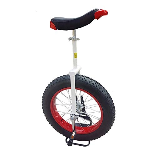 Unicycles : Big Kids / Male Teen 20inch Wheel Unicycle, with Extra Thick Mountain Tire& Stand, 24inch Adults Balance Cycling for Oudoor Trek (Color : RED1, Size : 24INCH)
