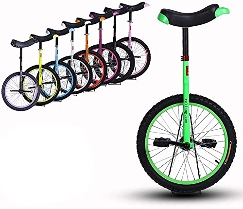 Unicycles : Bike Unicycle 18" Inch Wheel Unicycle Leakproof Butyl Tire Wheel Cycling Outdoor Sports Fitness Exercise Health For Kids & Beginners, 8 Colors Optional (Color : Green, Size : 18 Inch Wheel)