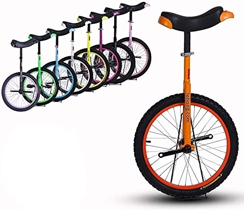 Unicycles : Bike Unicycle 18" Inch Wheel Unicycle Leakproof Butyl Tire Wheel Cycling Outdoor Sports Fitness Exercise Health For Kids & Beginners, 8 Colors Optional (Color : Orange, Size : 18 Inch Wheel)