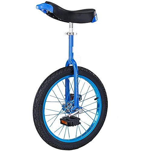 Unicycles : Blue 16"Children, 18" 20"Bicycle for Teenagers Adults, 24" Bicycle for Large People, Strong Steel Frame & Alloy Wheel, 20 inch