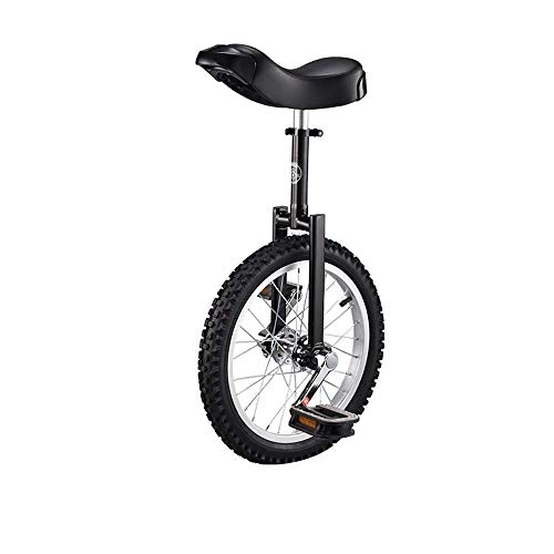 Unicycles : BOOQ 16" Wheel Trainer Skidproof Butyl Mountain Tire Balance Cycling Exercise (Color : Black)