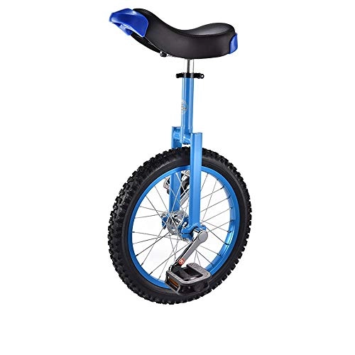 Unicycles : BOOQ 16" Wheel Trainer Unicycle Skidproof Butyl Mountain Tire Balance Cycling Exercise (Color : Blue)