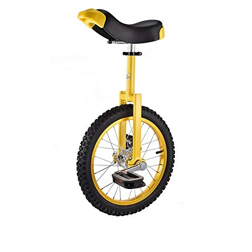 Unicycles : BOOQ 16" Wheel Trainer Unicycle Skidproof Butyl Mountain Tire Balance Cycling Exercise (Color : Yellow)
