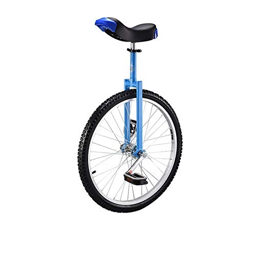 Unicycles : BOOQ 24" Wheel Trainer Unicycle Skidproof Butyl Mountain Tire Balance Cycling Exercise (Color : Blue)