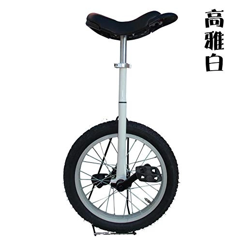 Unicycles : BOOQ Adjustable Unicycle 16 Inch Balance Exercise Fun Bike Cycle Fitness (Color : White)
