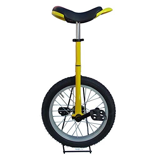 Unicycles : BOOQ Adjustable Unicycle 16 Inch Balance Exercise Fun Bike Cycle Fitness (Color : Yellow)