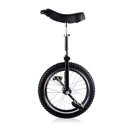 Unicycles : Competition Unicycle Balance Sturdy 16 / 18 / 20 / 24 Inch Unicycles For Beginner / Teenagers, With Leakproof Butyl Tire Wheel Cycling Outdoor Sports Fitness Exercise Health ( Color : BLACK , Size : 16INCH )