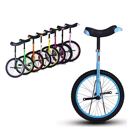 Unicycles : Competition Unicycle Balance Sturdy 16 / 18 / 20 / 24 Inch Unicycles For Beginner / Teenagers, With Leakproof Butyl Tire Wheel Cycling Outdoor Sports Fitness Exercise Health ( Color : BLUE , Size : 16INCH )