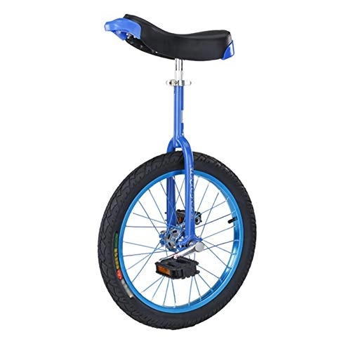 Unicycles : Competition Unicycle Balance Sturdy 16 / 18 / 20 / 24 Inch Unicycles For Beginner / Teenagers, With Leakproof Butyl Tire Wheel Cycling Outdoor Sports Fitness Exercise Health ( Color : BLUE , Size : 18 INCH )