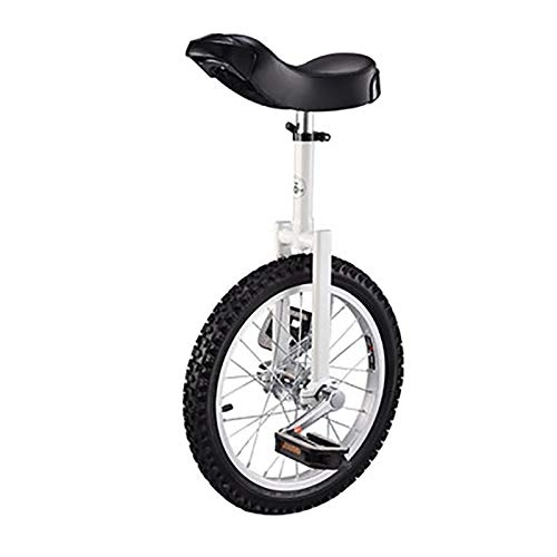 Unicycles : Competition Unicycle Balance Sturdy 18 Inch Unicycles For Child / Boys / Girls / Beginner, Heavy Duty Bicycles With Skidproof Mountain Tire Outdoor Sports Fitness Exercise Health 200 Lbs ( Color : WHITE )