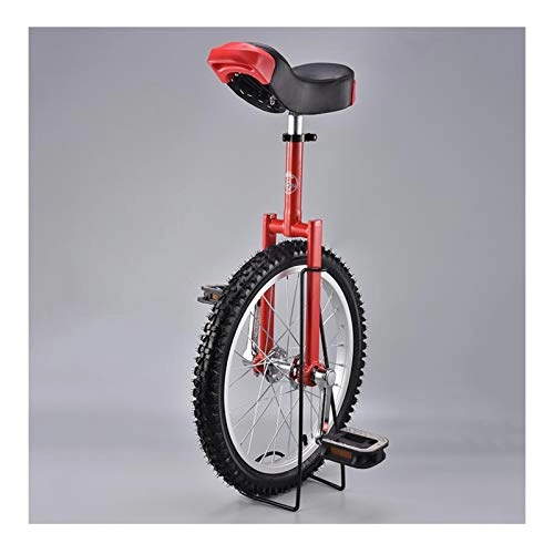 Unicycles : Cycling with Unicycle Stand, Heavy Duty Adults Unicycles, Outdoor Sports Fitness Exercise Bike, Load 150kg / 330lbs (Color : RED, Size : 18INCH)