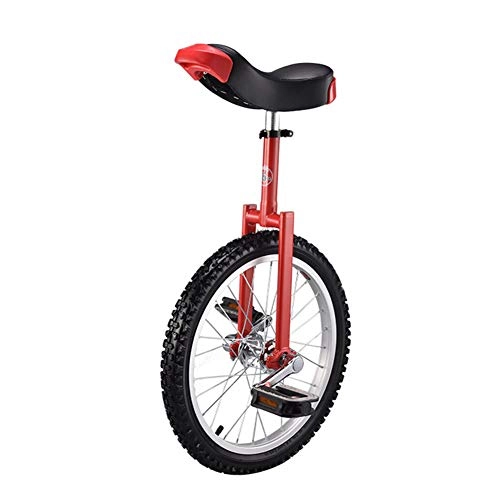 Unicycles : Dbtxwd 18" to 24" Wheel Unicycle with Comfortable Release Saddle Seat Cycling Bike, Red, 20 Inch