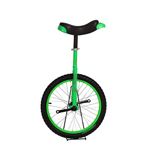 Unicycles : Dbtxwd Bike Wheel Frame Unicycle with Comfortable Release Saddle Seat and Skidproof Tire 14" To 24" Cycling Bike, Green, 16 Inch