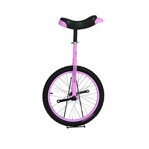 Unicycles : Dbtxwd Bike Wheel Frame Unicycle with Comfortable Release Saddle Seat and Skidproof Tire 14" To 24" Cycling Bike, Pink, 16 Inch