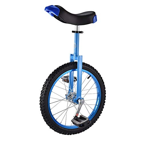 Unicycles : Dbtxwd Wheel Unicycle 16 / 18Inch Bicycle Anti-Skid Acrobatics Bike Junior High-Strength Steel Wheelbarrow Balance Car Outdoor Pedal Bike for Child And Adult, Blue, 16 Inch